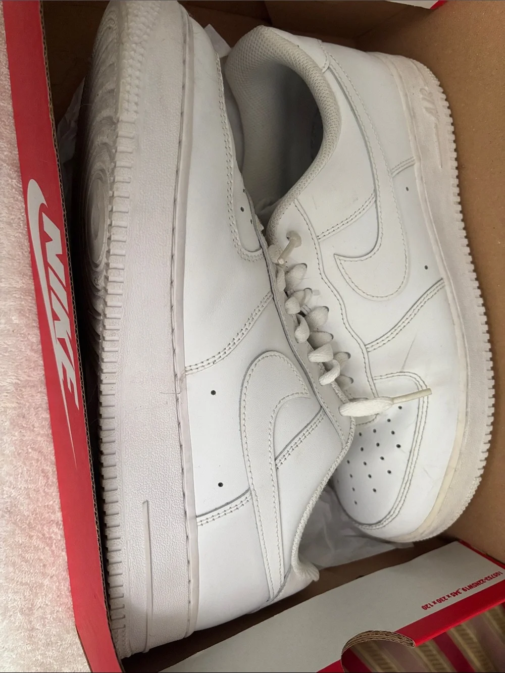 Nike Men's All-White Low-Top Leather Sneakers